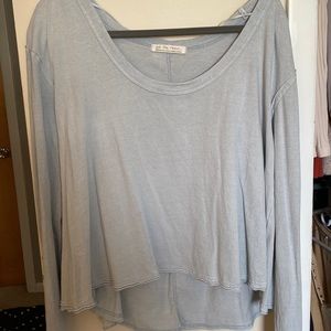 Free People blue long sleeve top